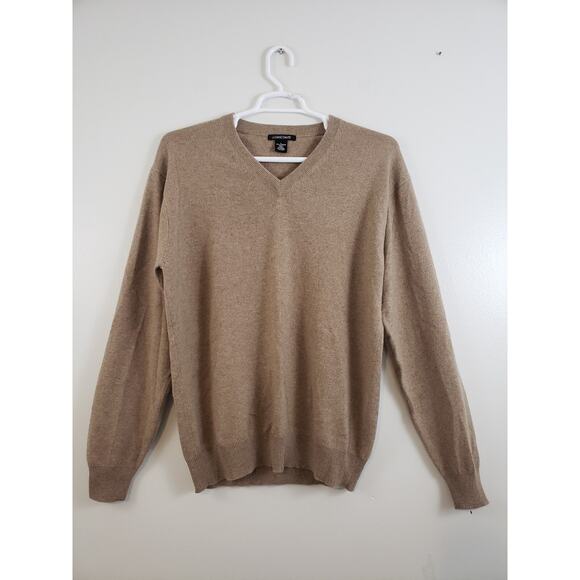 (9) Luciano Dante Sweater Mens Size L Cashmere V-Neck Beige Grandpacore - Picture 1 of 7